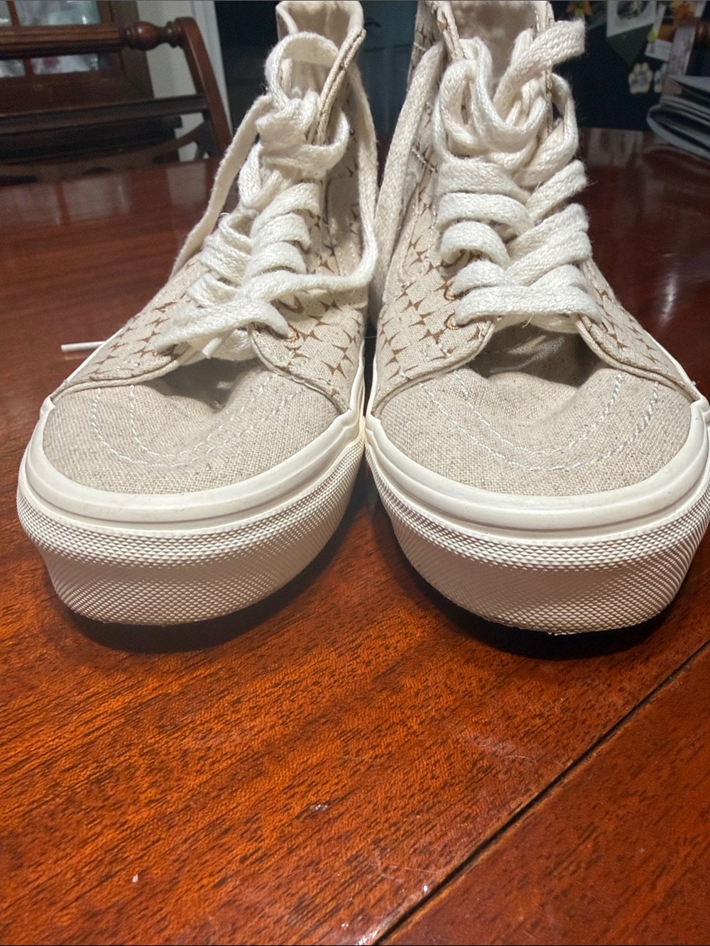 VANS Sk8-Hi Tapered Shoes High Top Beige Canvas - Picture 7 of 9